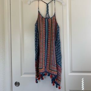 Angie Boho t-back tassel hem dress